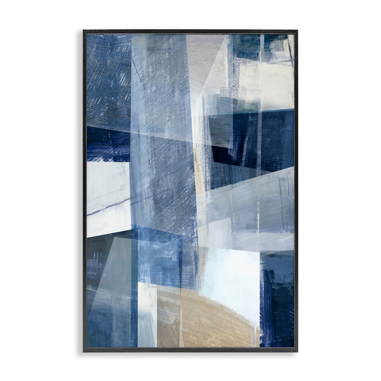 Stupell Industries Oblique Geometric Shapes Framed Giclee Wall Art Design by Hannah Dawson